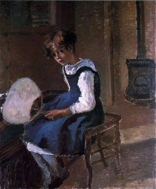  Camille Pissarro Portrait of Jeanne with a Fan - Hand Painted Oil Painting
