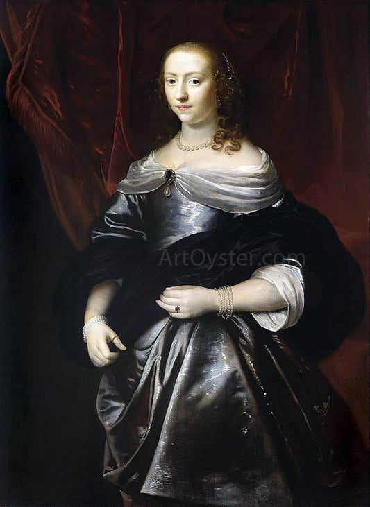  Jacob Van Loo Portrait of Lucretia Boudaen - Hand Painted Oil Painting