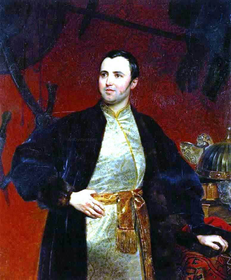  Karl Pavlovich Brulloff Portrait of M. A. Obolensky - Hand Painted Oil Painting