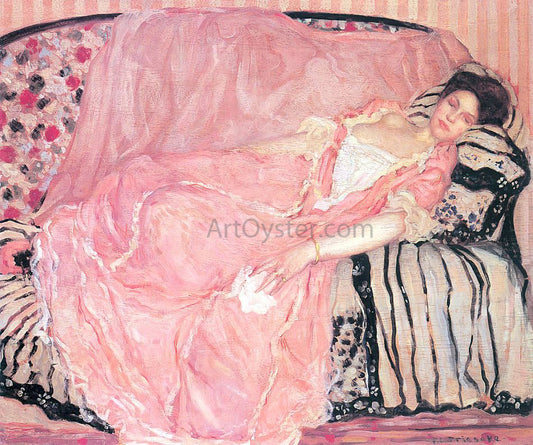 Frederick Carl Frieseke Portrait of Madame Gely (On the Couch) - Hand Painted Oil Painting