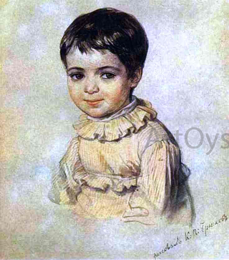  Karl Pavlovich Brulloff Portrait of Maria Kikina as a Child - Hand Painted Oil Painting