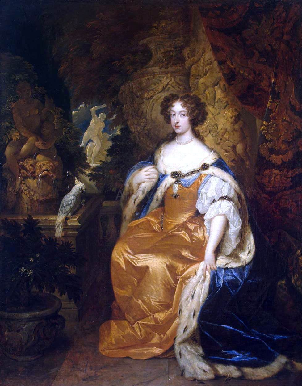  Caspar Netscher Portrait of Mary Stuart II - Hand Painted Oil Painting