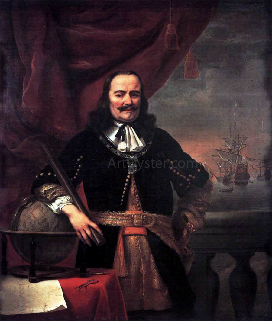  Ferdinand Bol Portrait of Michiel Adriaansz de Ruyter - Hand Painted Oil Painting