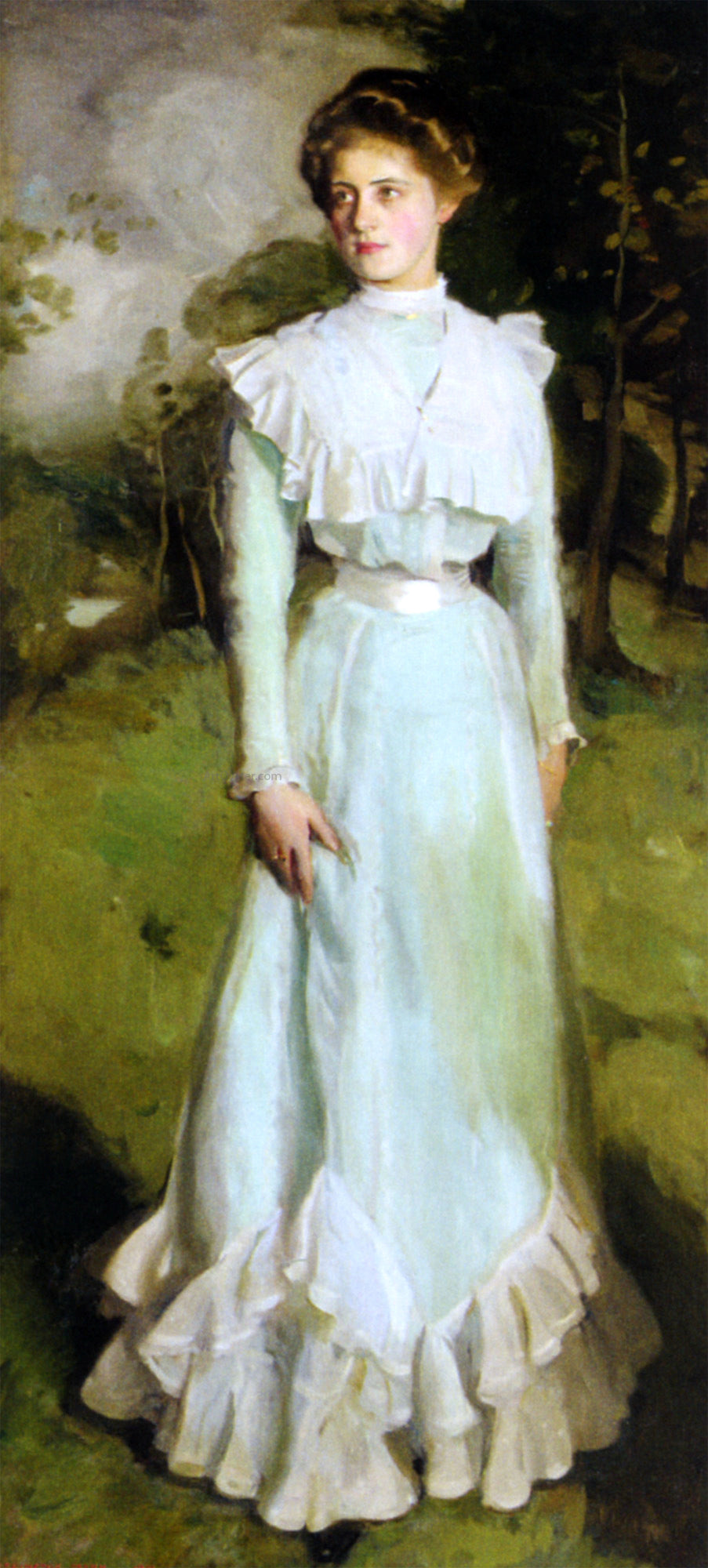  Harrington Mann Portrait of Miss Isabella Nairn - Hand Painted Oil Painting