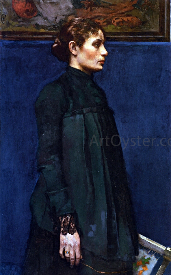  Gari Melchers Portrait of Mrs. H (Mrs. George Hitchcock) - Hand Painted Oil Painting