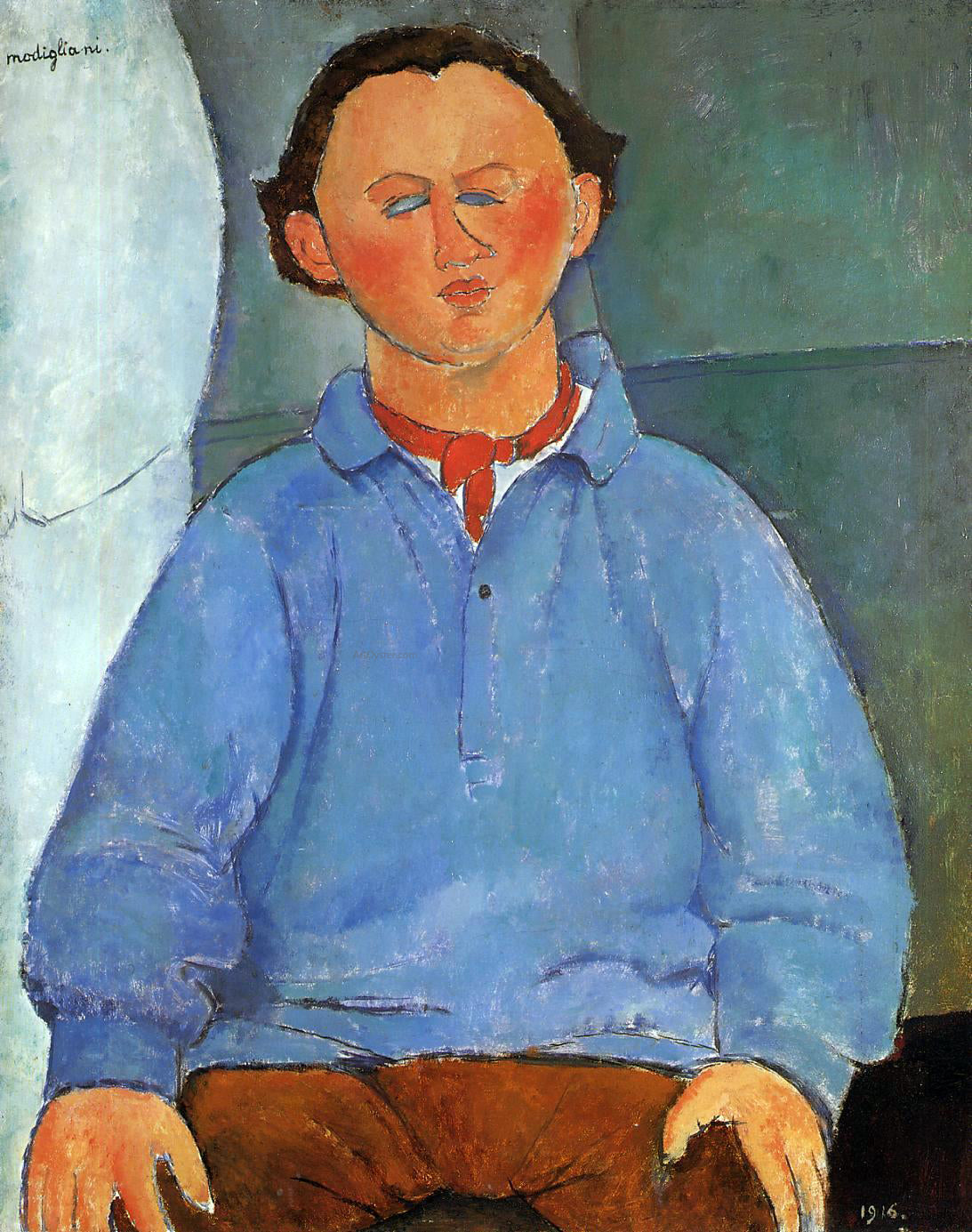  Amedeo Modigliani Portrait of Oscar Meistchaninoff - Hand Painted Oil Painting