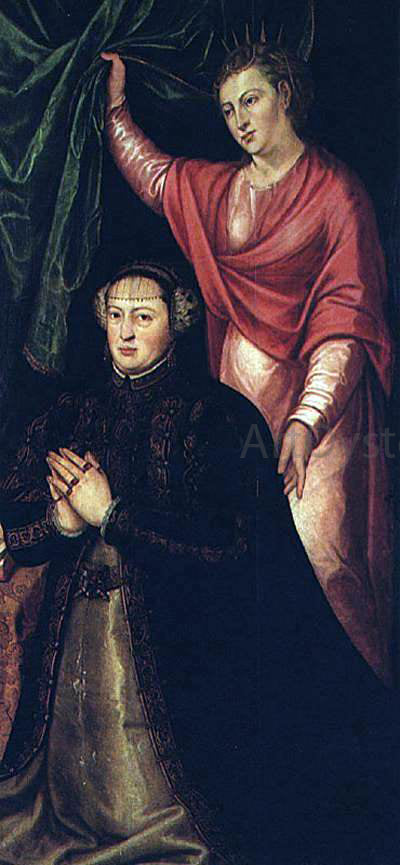  Cristovano Lopes Portrait of Queen Catherine of Austria - Hand Painted Oil Painting