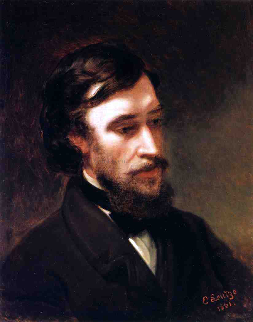  Emanuel Gottlieb Leutze Portrait of Sanford Robinson Gifford - Hand Painted Oil Painting