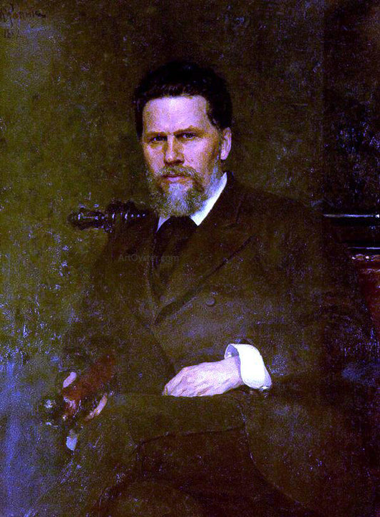  Ilia Efimovich Repin Portrait of the Artist Ivan Kramskoy - Hand Painted Oil Painting