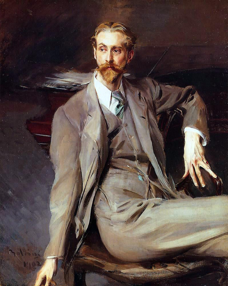  Giovanni Boldini Portrait of the Artist Lawrence Alexander (Peter) Brown - Hand Painted Oil Painting