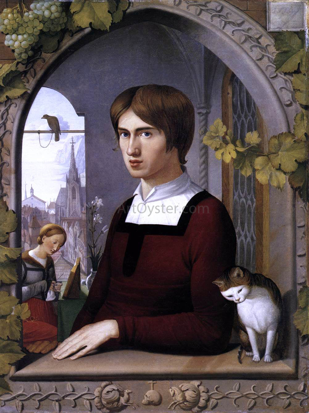  Johann Friedrich Overbeck Portrait of the Painter Franz Pforr - Hand Painted Oil Painting