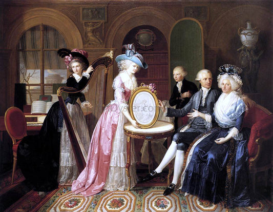  Jan Bernard Duvivier Portrait of the Villers Family - Hand Painted Oil Painting