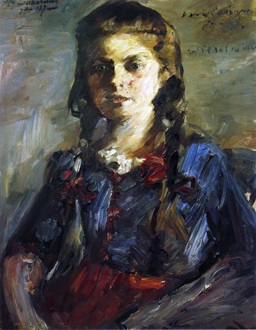  Lovis Corinth Portrait of Wilhelmine with Her Hair in Braids - Hand Painted Oil Painting