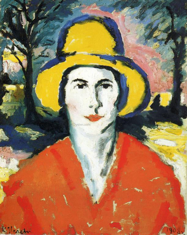  Kazimir Malevich Portrait of Woman in Yellow Hat - Hand Painted Oil Painting