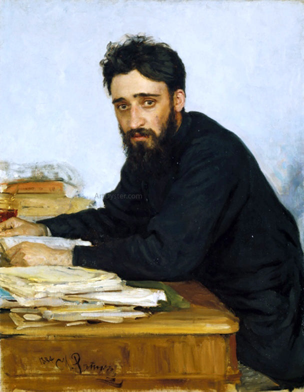  Ilia Efimovich Repin Portrait of writer Vsevolod Mikhailovich Garshin - Hand Painted Oil Painting