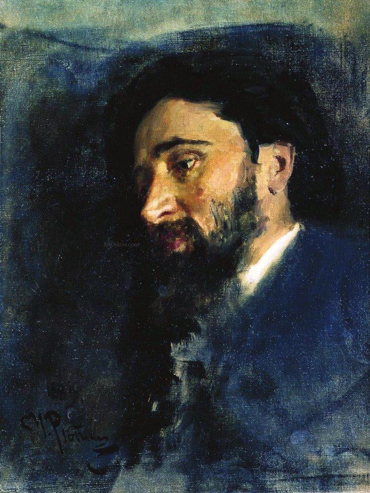  Ilia Efimovich Repin Portrait of writer Vsevolod Mikhailovich Garshin, Study - Hand Painted Oil Painting