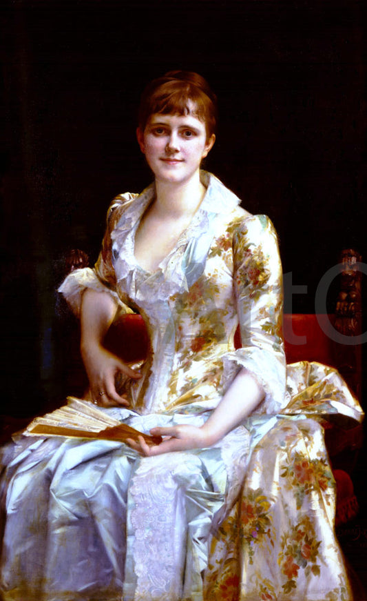  Alexandre Cabanel Portrait of Young Lady - Hand Painted Oil Painting