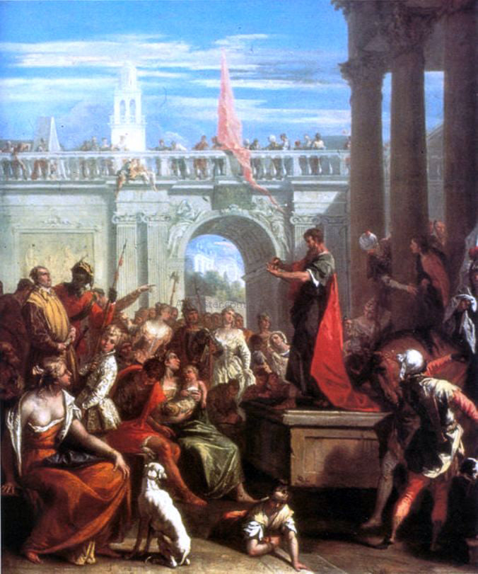  Sebastiano Ricci Preaching of St Paul - Hand Painted Oil Painting
