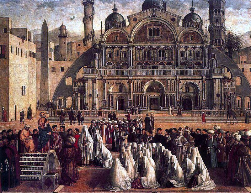  Gentile Bellini Predicacion de San Marcos en Alejandria - Hand Painted Oil Painting