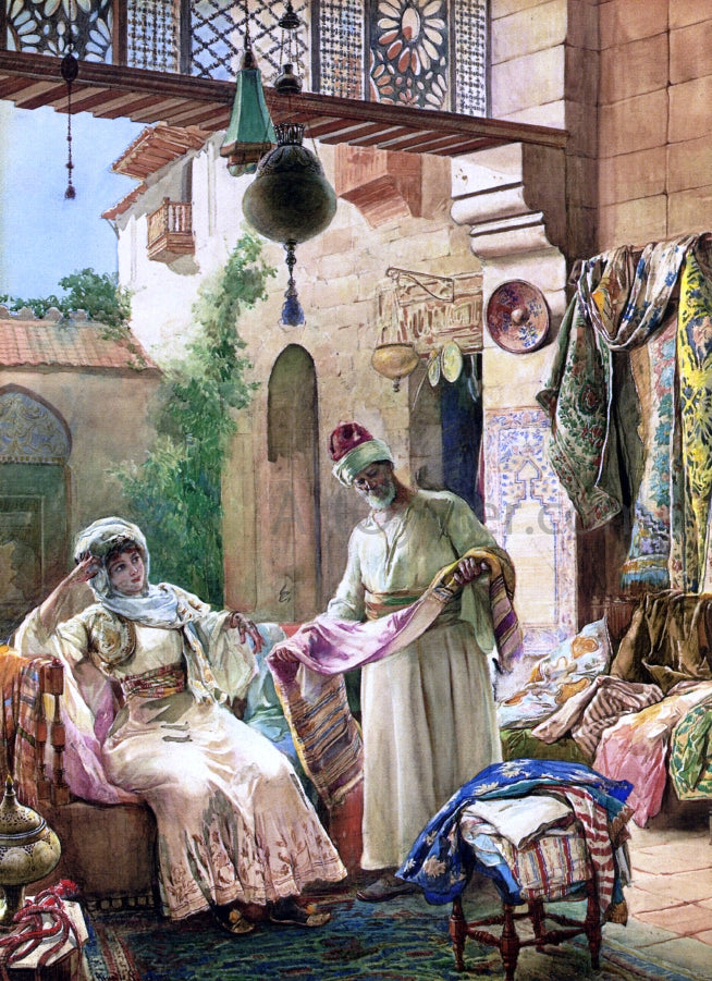  Amedeo Momo Simonetti Presenting His Finest Fabrics - Hand Painted Oil Painting