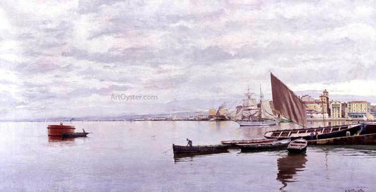  Juan Martinez Abades Puerto de Santander - Hand Painted Oil Painting