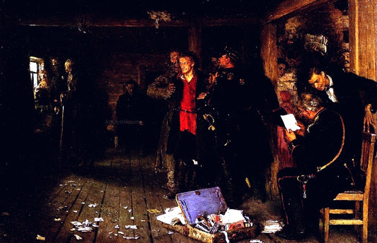  Ilia Efimovich Repin Putting a Propagandist Under Arrest - Hand Painted Oil Painting