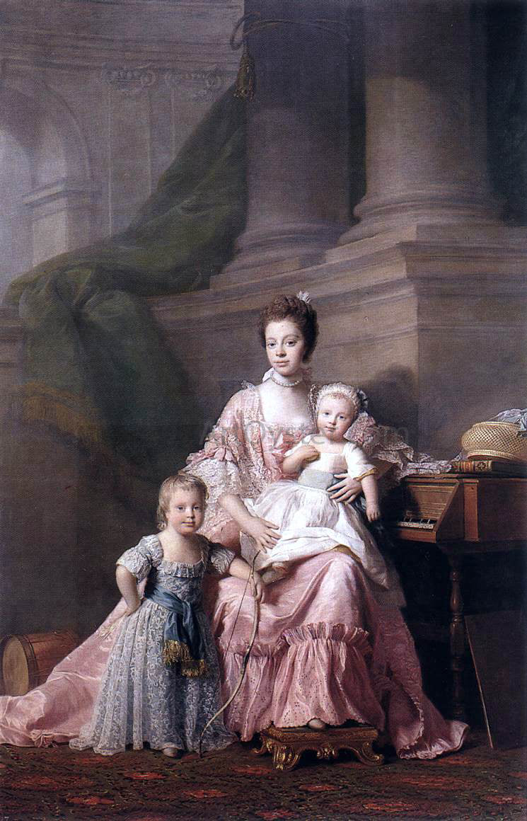  Allan Ramsay Queen Charlotte with her Two Children - Hand Painted Oil Painting