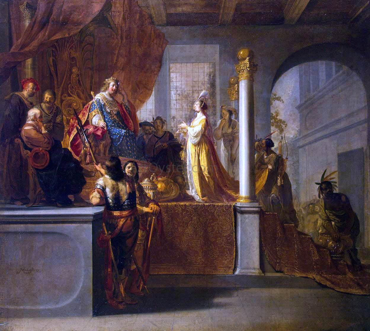  Nicolaus Knupfer Queen of Sheba Before Solomon - Hand Painted Oil Painting
