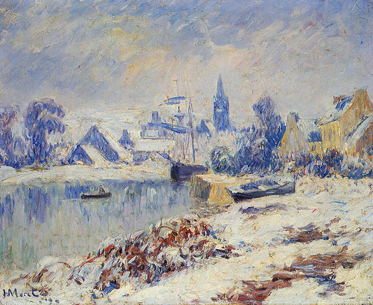  Henri Moret Quimper, Lake Marie in the Snow - Hand Painted Oil Painting