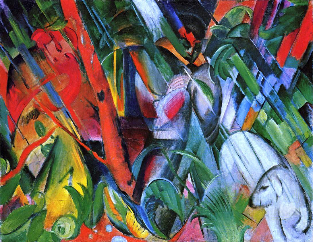  Franz Marc Rain - Hand Painted Oil Painting