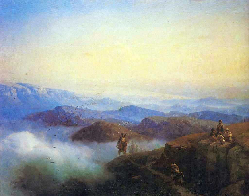  Ivan Constantinovich Aivazovsky Range of the Caucasus mountains - Hand Painted Oil Painting