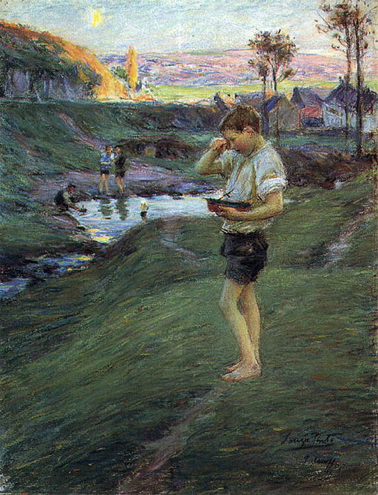  Jose Julio De Souza-Pinto Rapaz com um Barco - Hand Painted Oil Painting