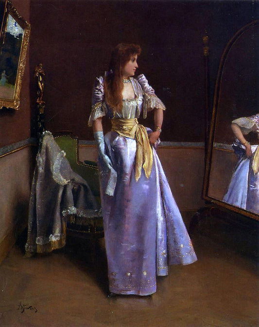  Alfred Emile Leopold Stevens Ready for the Ball - Hand Painted Oil Painting