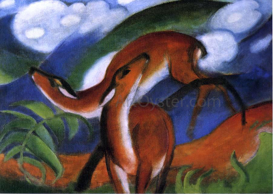  Franz Marc Red Deer II - Hand Painted Oil Painting
