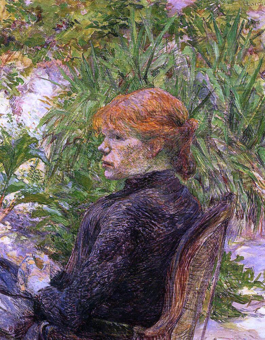  Henri De Toulouse-Lautrec Red Haired Woman Seated in the Garden of M. Forest - Hand Painted Oil Painting
