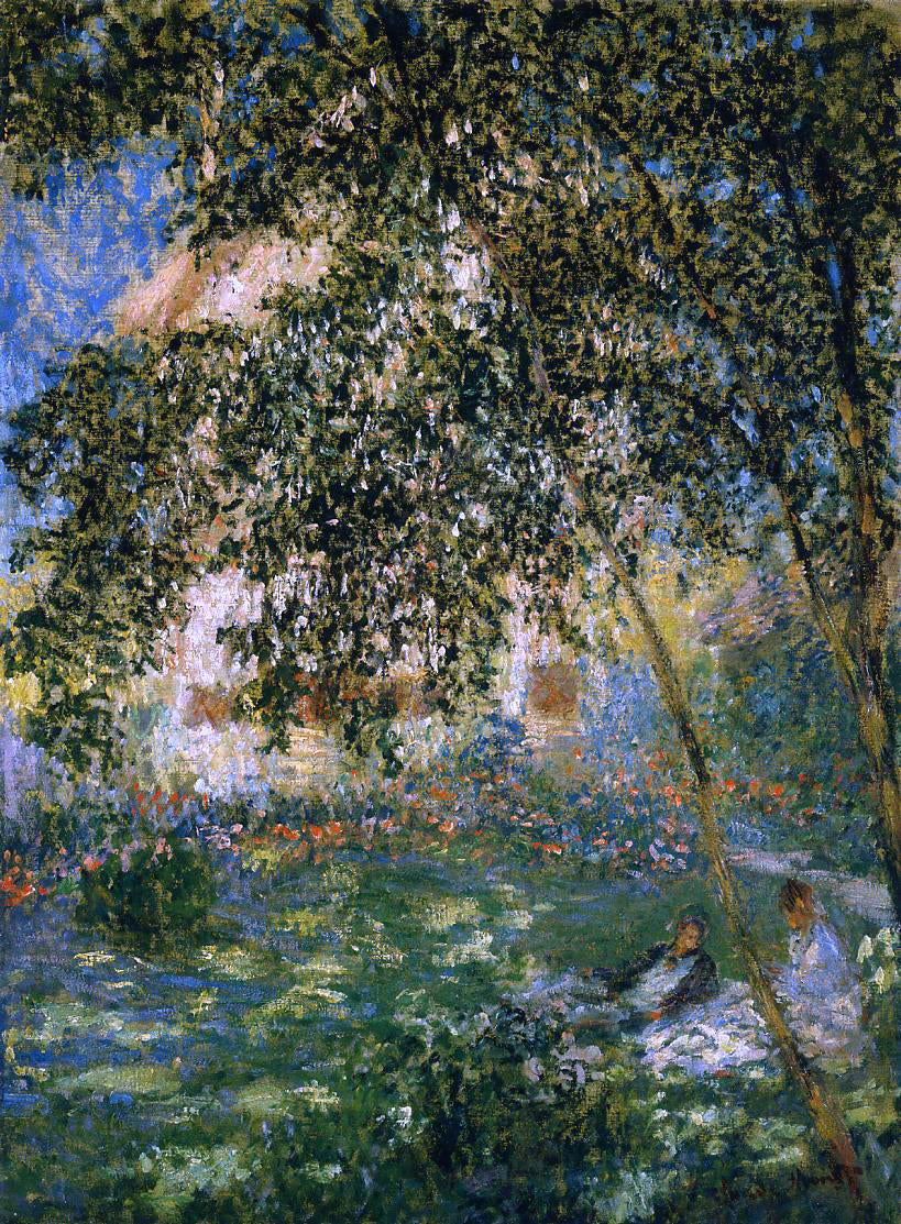  Claude Oscar Monet Relaxing in the Garden, Argenteuil - Hand Painted Oil Painting