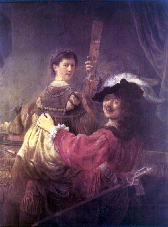  Rembrandt Van Rijn Rembrandt and Saskia in the Scene of the Prodigal Son in the Tavern - Hand Painted Oil Painting