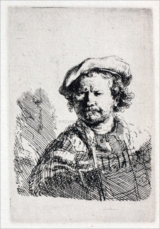  Rembrandt Van Rijn Rembrandt with a Flat Cap and Slashed Vest - Hand Painted Oil Painting