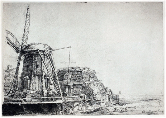  Rembrandt Van Rijn Rembrandt's Mill - Hand Painted Oil Painting