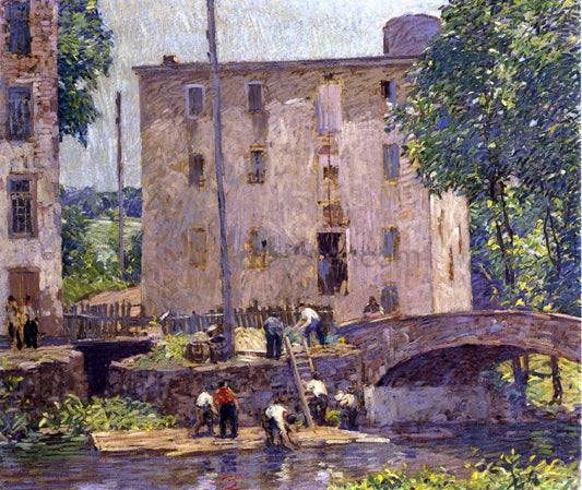  Robert Spencer Repairing the Bridge - Hand Painted Oil Painting