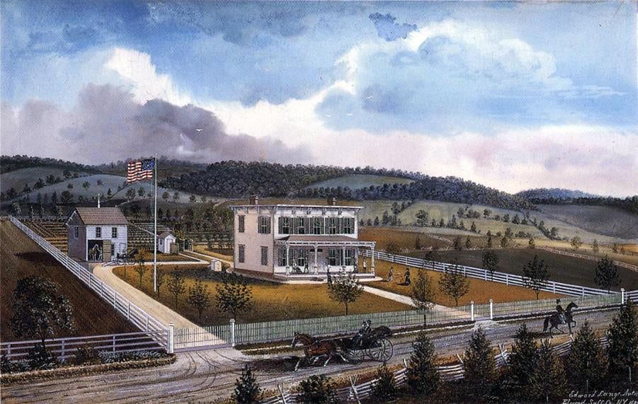  Edward Lange Residence of Thomas R. Smith, Smithtown, Long Island - Hand Painted Oil Painting