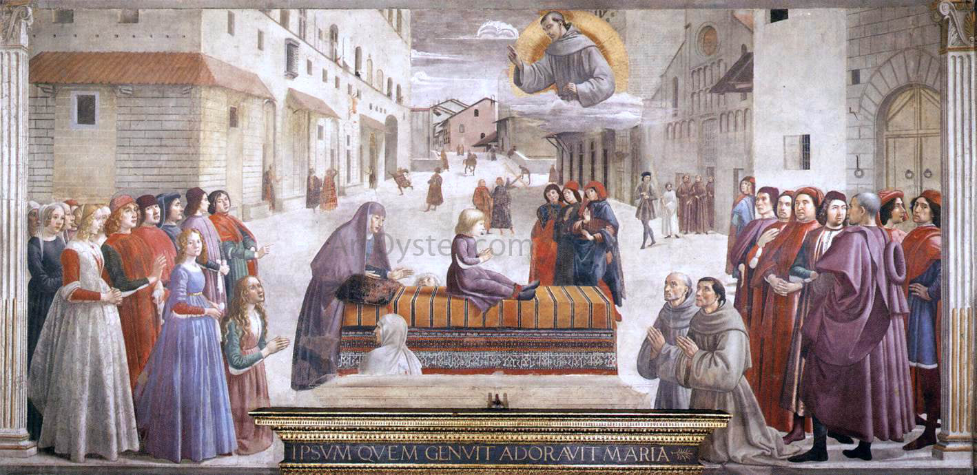  Domenico Ghirlandaio Resurrection of the Boy - Hand Painted Oil Painting