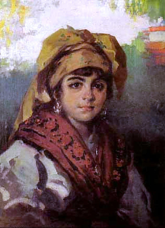  Julio Vila Prades Retrato de Nina Asturiana - Hand Painted Oil Painting
