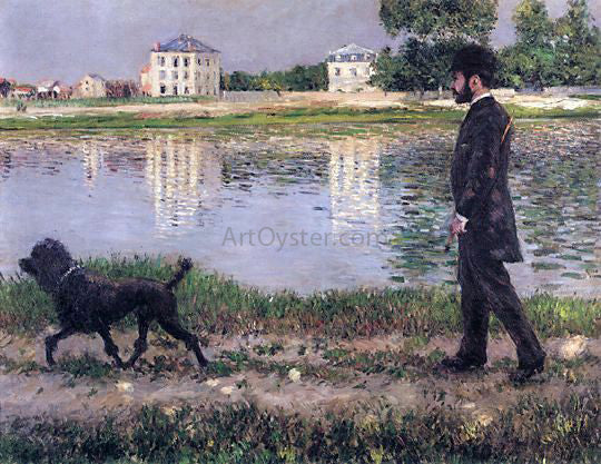  Gustave Caillebotte Richard Gallo and His Dog at Petit Gennevilliers - Hand Painted Oil Painting