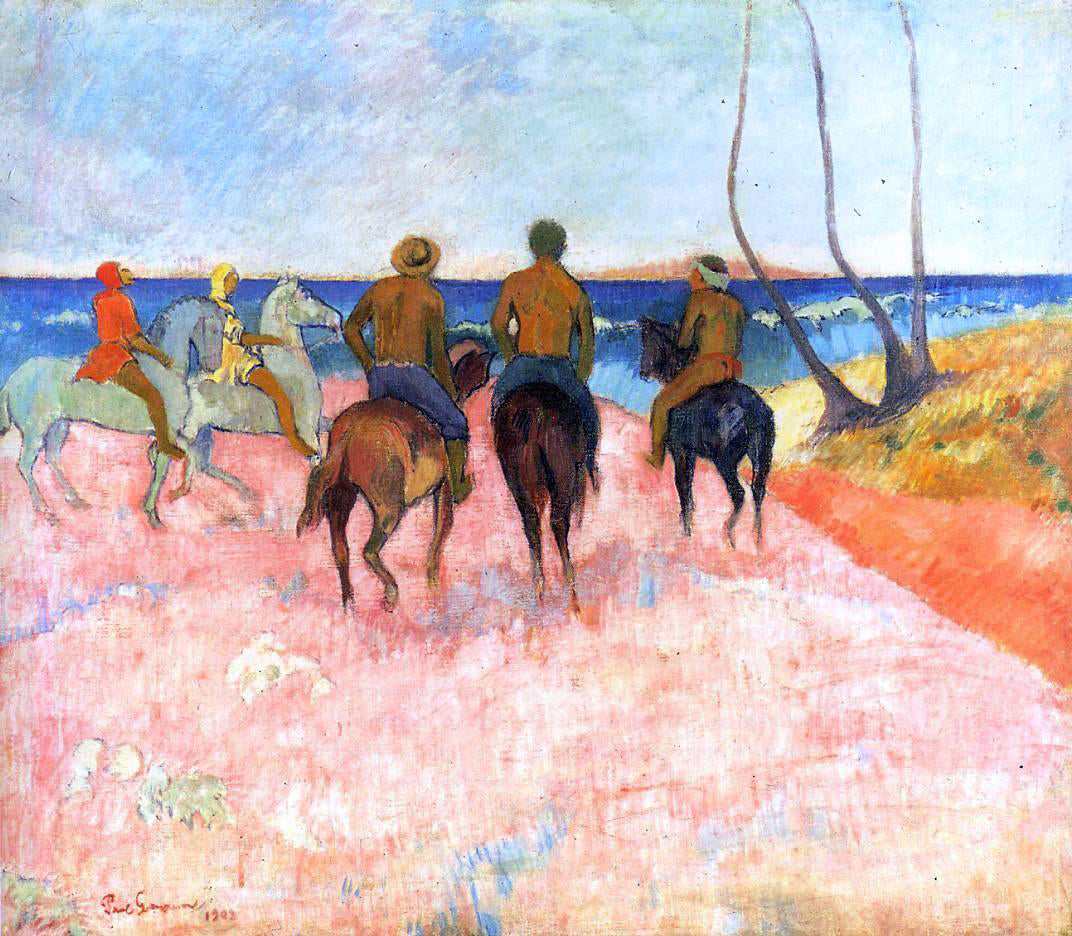  Paul Gauguin Riders on the Beach - Hand Painted Oil Painting