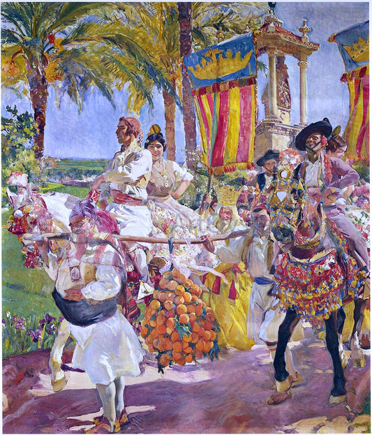 Joaquin Sorolla Y Bastida Riding in a group, Valencia - Hand Painted Oil Painting