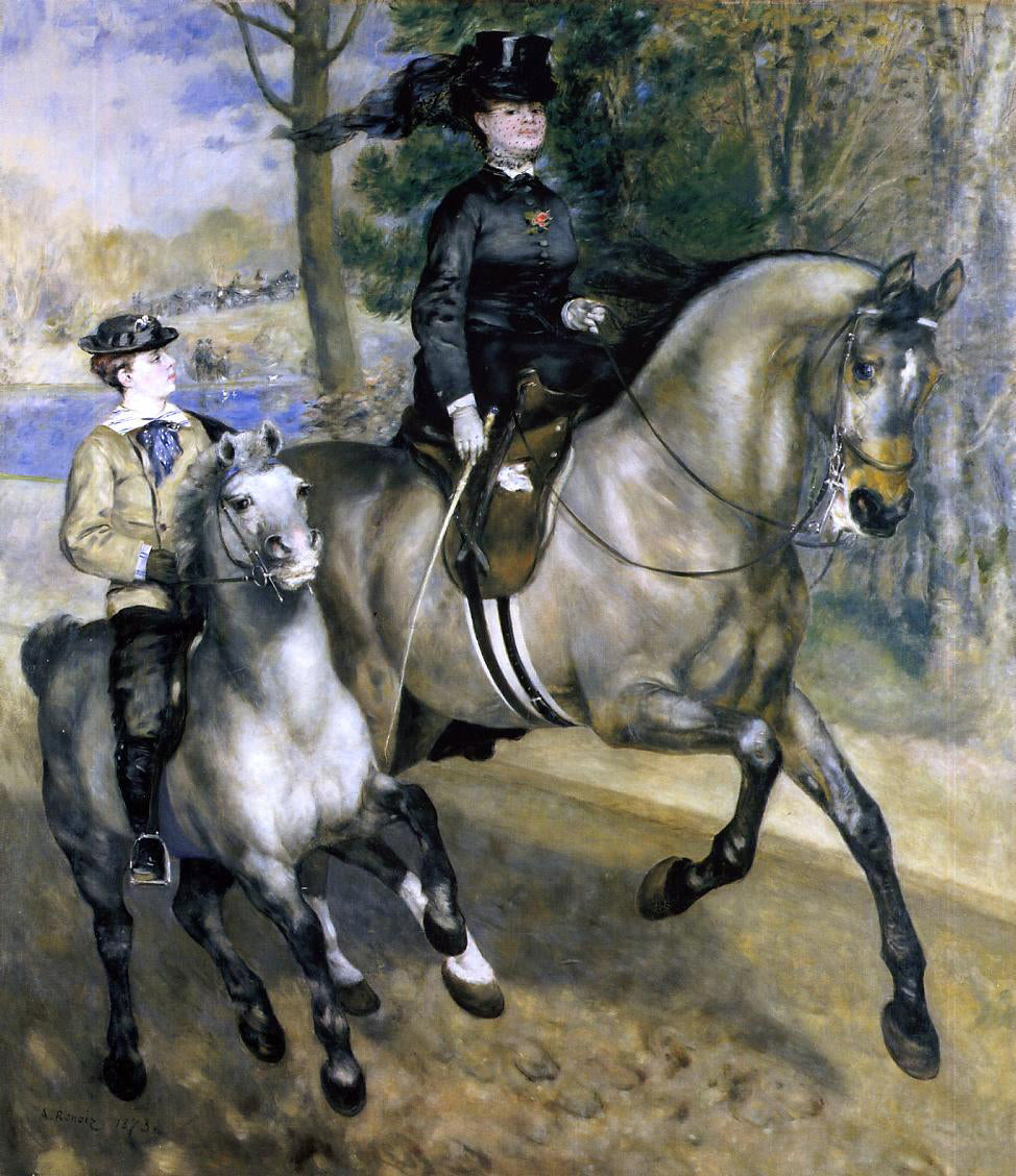  Pierre Auguste Renoir Riding in the Bois de Boulogne (also known as Madame Henriette Darras or The Ride) - Hand Painted Oil Painting