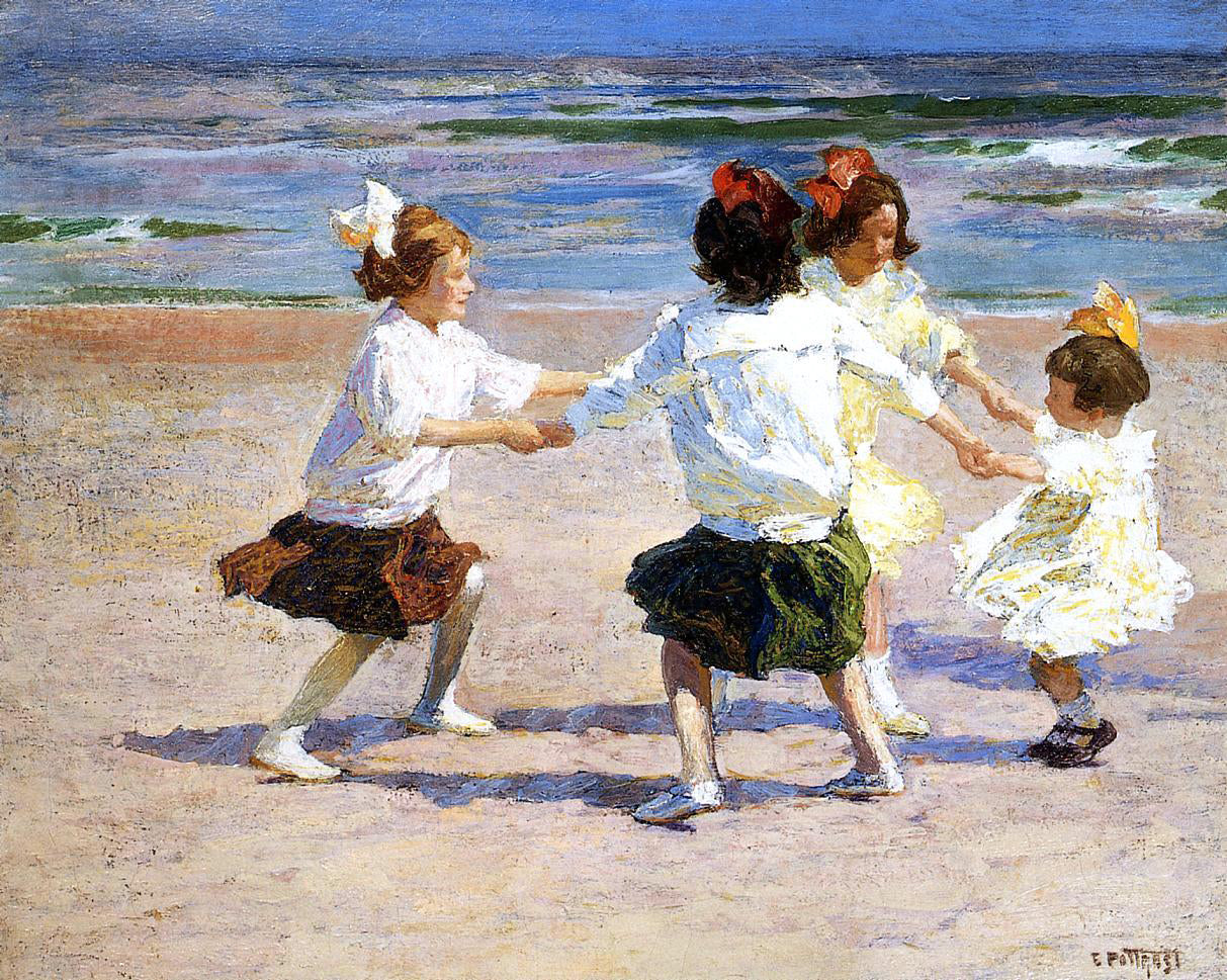  Edward Potthast Ring Around the Rosy - Hand Painted Oil Painting