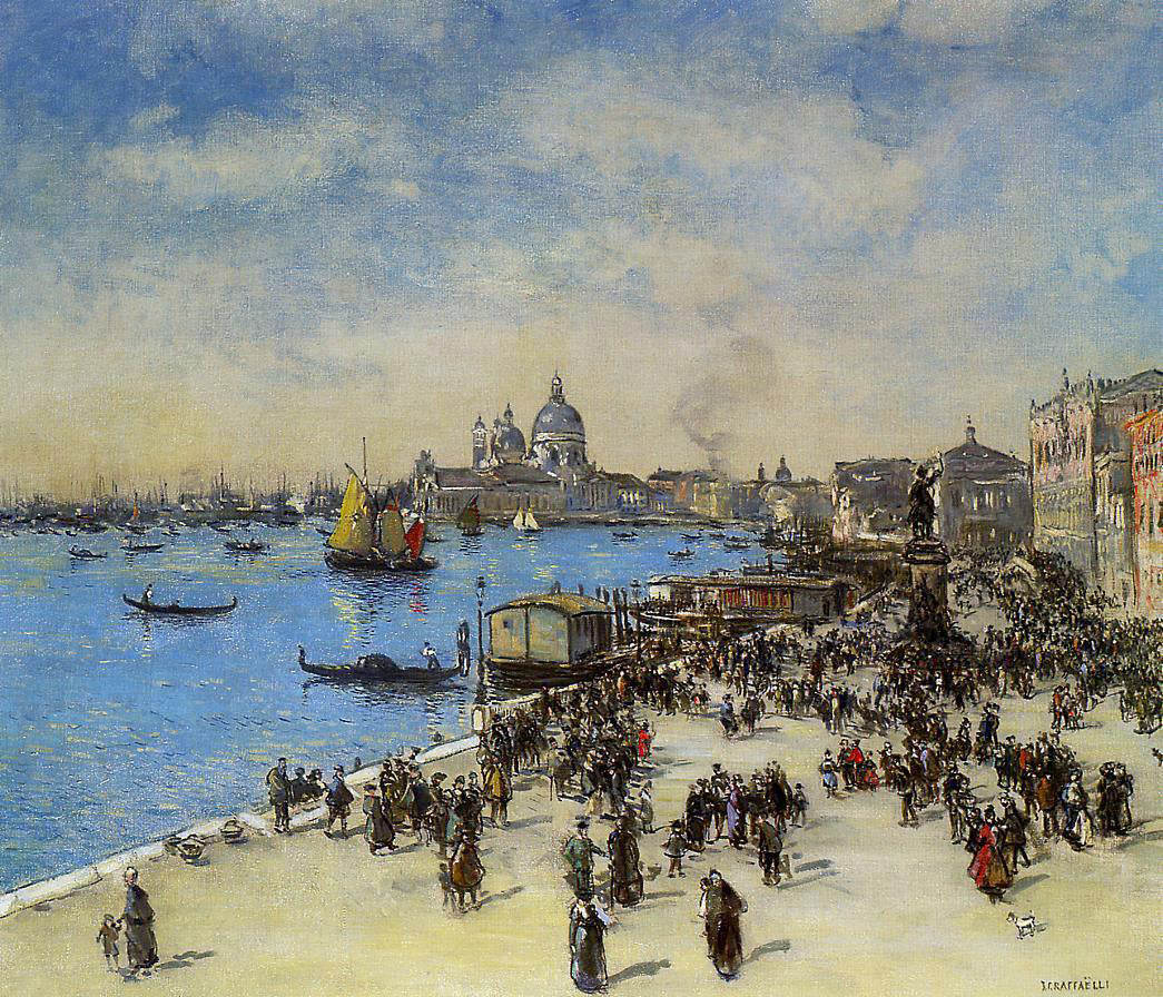  Jean-Francois Raffaelli Riva Degli Schiavoni - Hand Painted Oil Painting