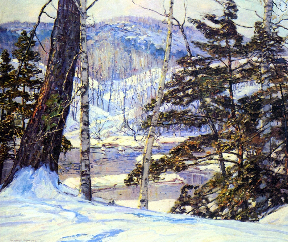  George Gardner Symons River Bank with Snow - Hand Painted Oil Painting